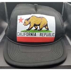 Decky Snapback Trucker Hat With California Flag. New!